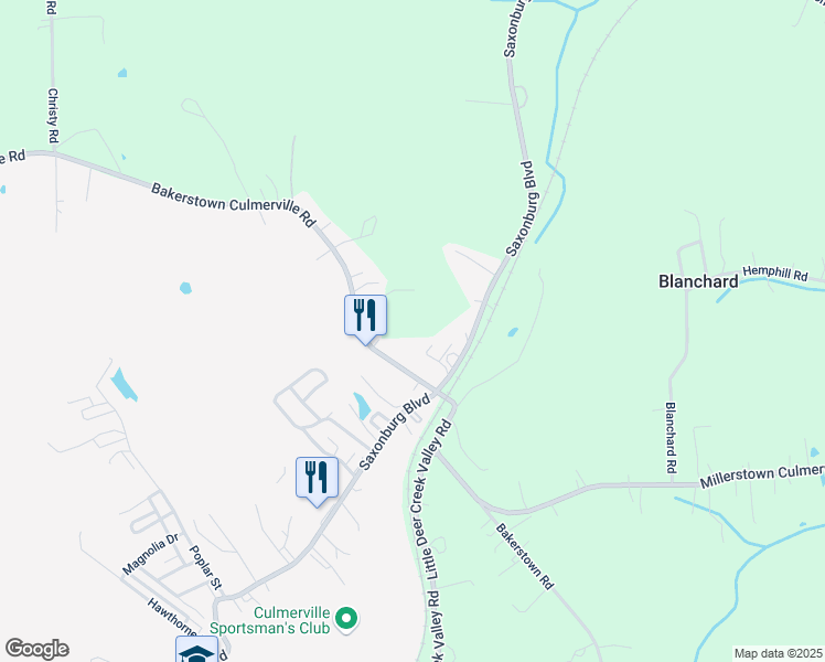 map of restaurants, bars, coffee shops, grocery stores, and more near 1494 Saxonburg Boulevard in Tarentum