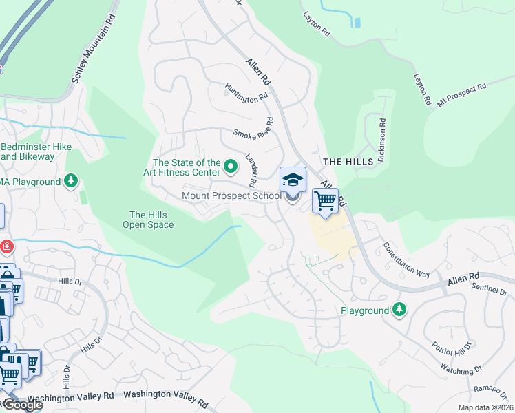 map of restaurants, bars, coffee shops, grocery stores, and more near 13 Musket Drive in Basking Ridge