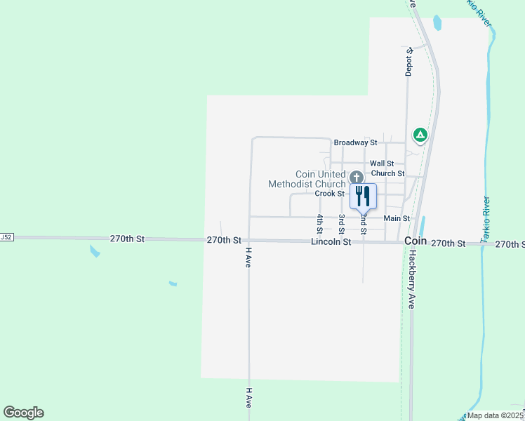 map of restaurants, bars, coffee shops, grocery stores, and more near 601-637 Main Street in Coin