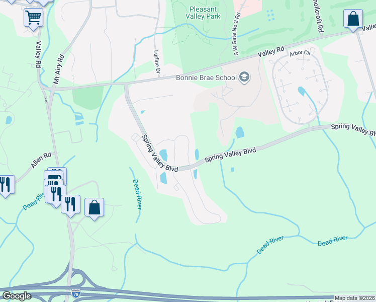 map of restaurants, bars, coffee shops, grocery stores, and more near 335 English Place in Basking Ridge