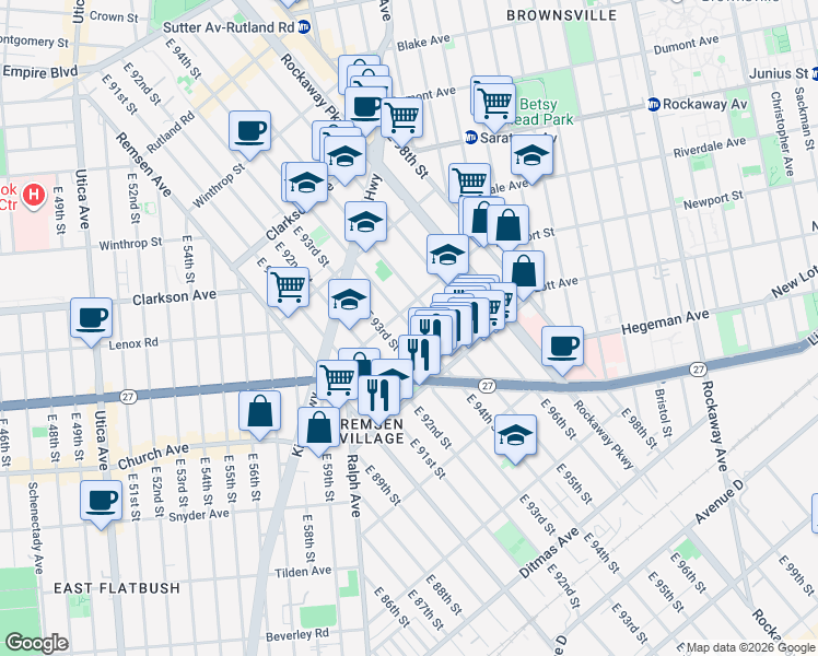 map of restaurants, bars, coffee shops, grocery stores, and more near in Brooklyn