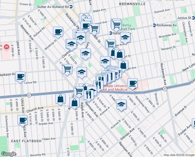 map of restaurants, bars, coffee shops, grocery stores, and more near in Brooklyn