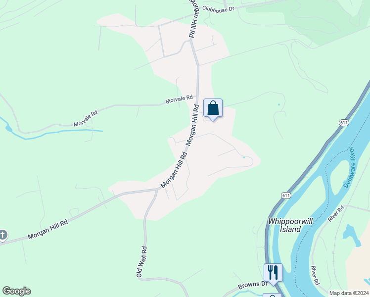 map of restaurants, bars, coffee shops, grocery stores, and more near 1490 Morgan Hill Road in Easton