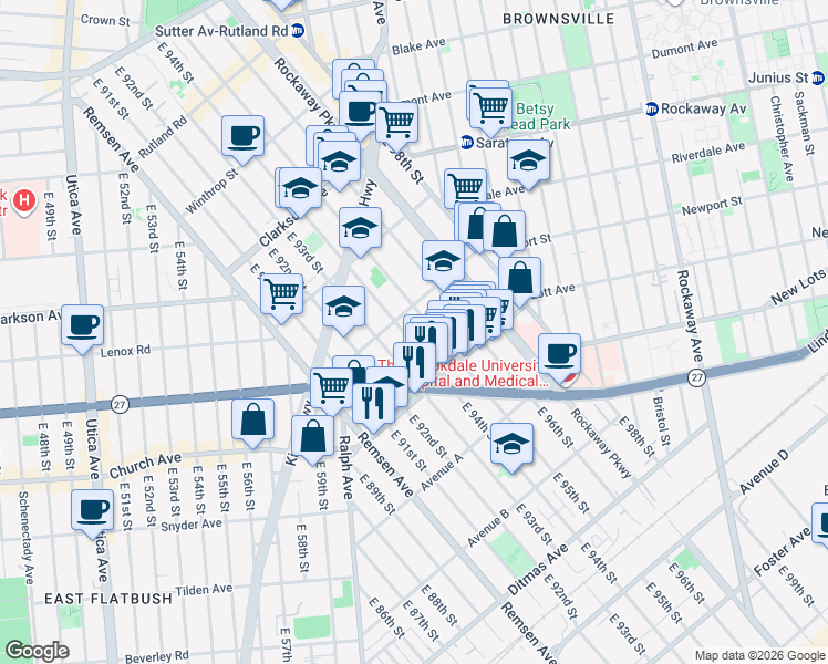 map of restaurants, bars, coffee shops, grocery stores, and more near in Brooklyn
