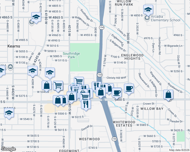 map of restaurants, bars, coffee shops, grocery stores, and more near 5231 Essex Drive in Taylorsville