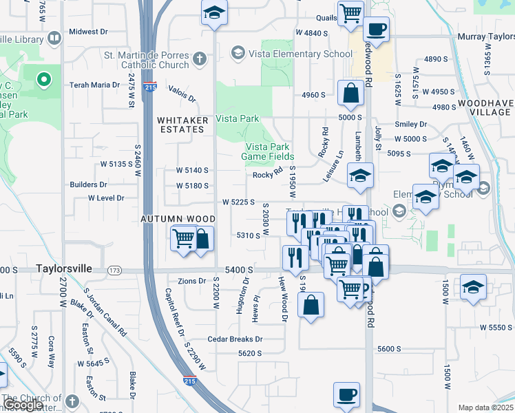 map of restaurants, bars, coffee shops, grocery stores, and more near 2063 West Chateau Avenue in Salt Lake City