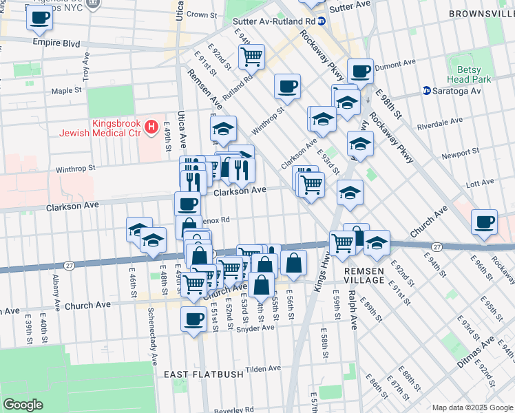 map of restaurants, bars, coffee shops, grocery stores, and more near in Brooklyn