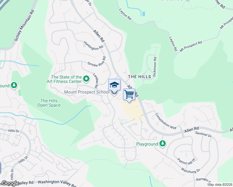 map of restaurants, bars, coffee shops, grocery stores, and more near 574 Allen Road in Bernards