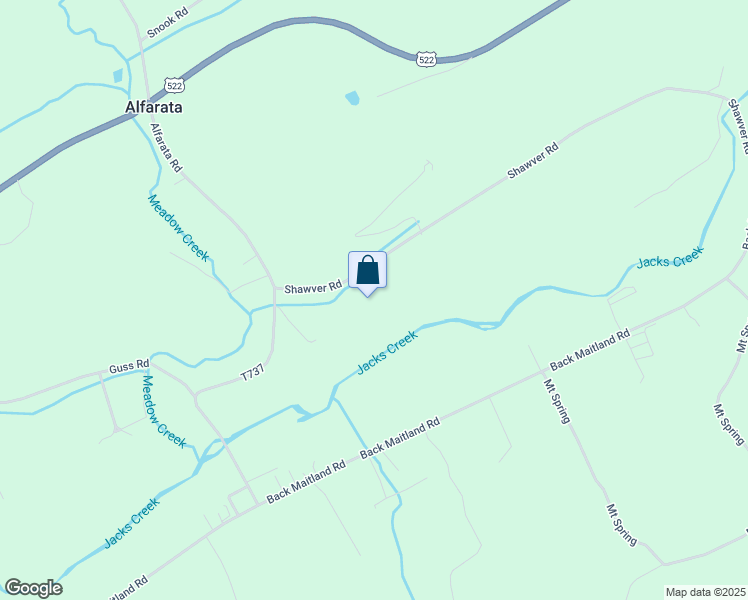 map of restaurants, bars, coffee shops, grocery stores, and more near 100 Shawver Road in McClure