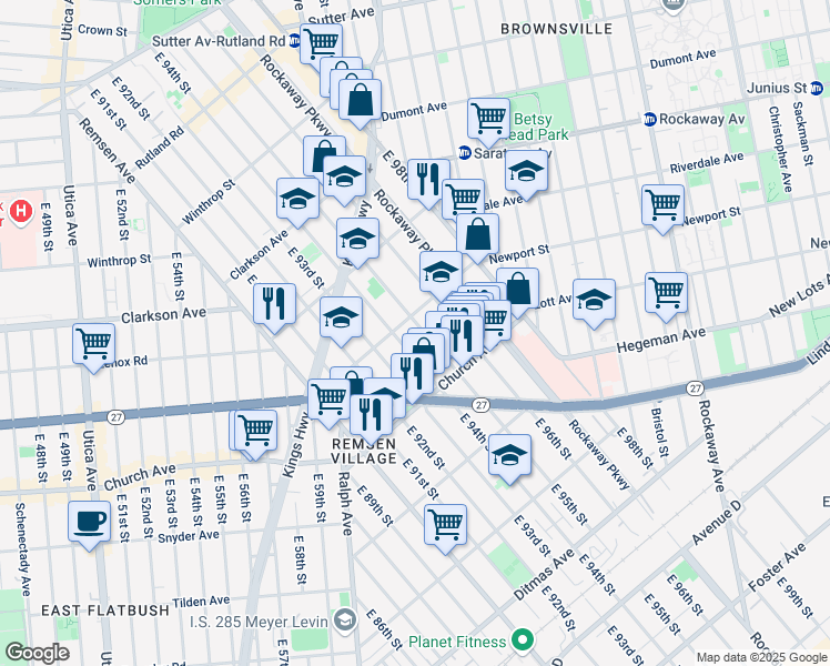 map of restaurants, bars, coffee shops, grocery stores, and more near in Brooklyn