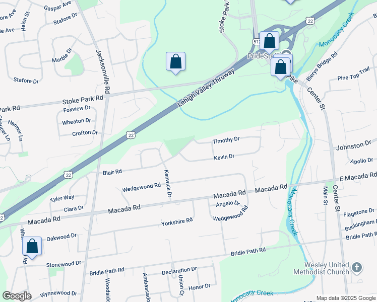 map of restaurants, bars, coffee shops, grocery stores, and more near 579 Blair Road in Bethlehem