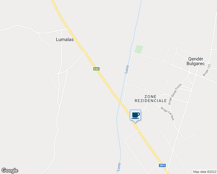 map of restaurants, bars, coffee shops, grocery stores, and more near SH3 in Rrethi i Korçës