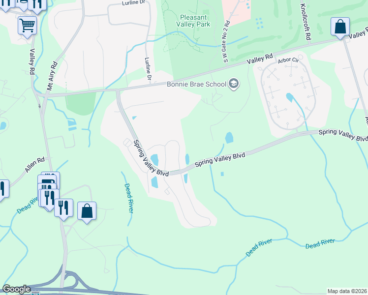 map of restaurants, bars, coffee shops, grocery stores, and more near 335 English Place in Basking Ridge