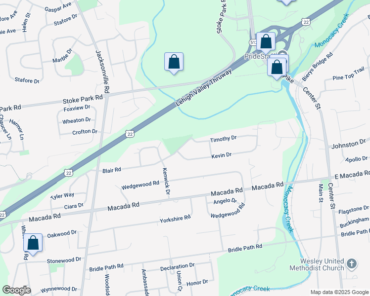 map of restaurants, bars, coffee shops, grocery stores, and more near 579 Blair Road in Bethlehem