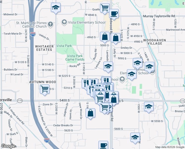map of restaurants, bars, coffee shops, grocery stores, and more near 1859 Chateau Avenue in Salt Lake City