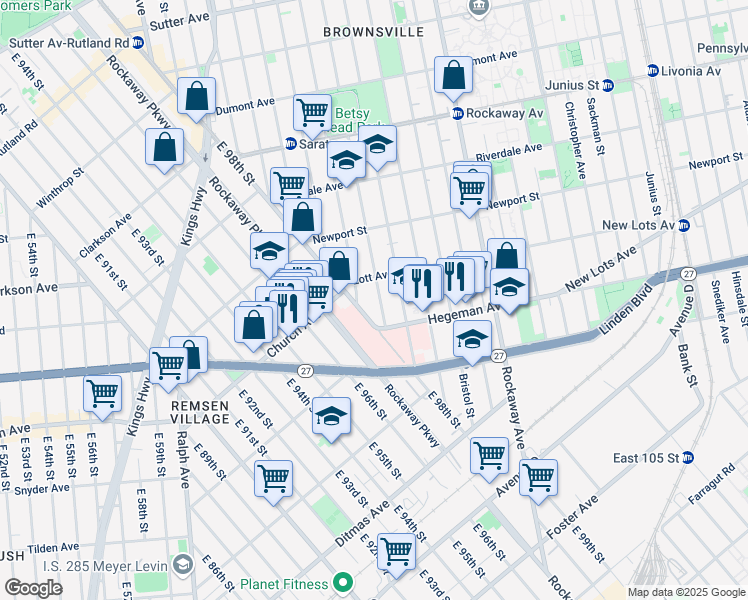 map of restaurants, bars, coffee shops, grocery stores, and more near in Brooklyn