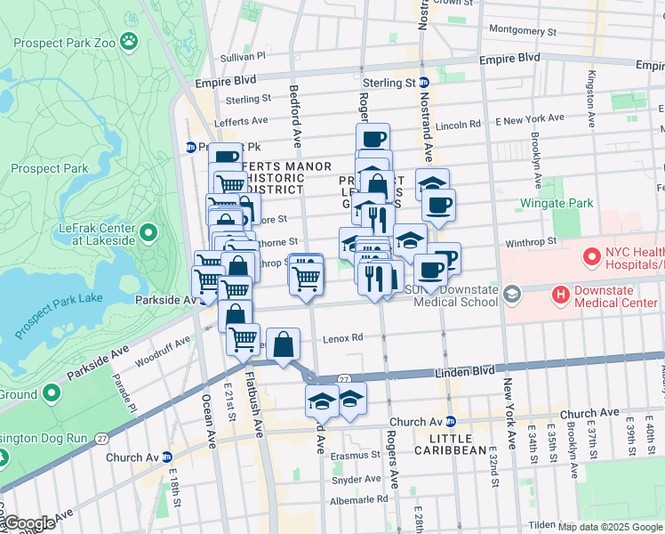 map of restaurants, bars, coffee shops, grocery stores, and more near in Brooklyn