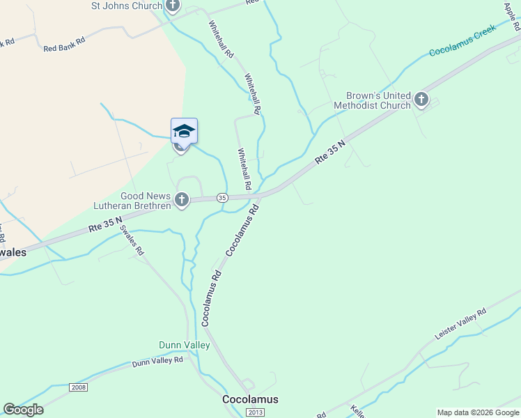 map of restaurants, bars, coffee shops, grocery stores, and more near 3322 Cocolamus Road in Cocolamus