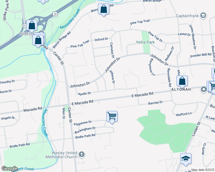 map of restaurants, bars, coffee shops, grocery stores, and more near 3056 Glendon Road in Bethlehem