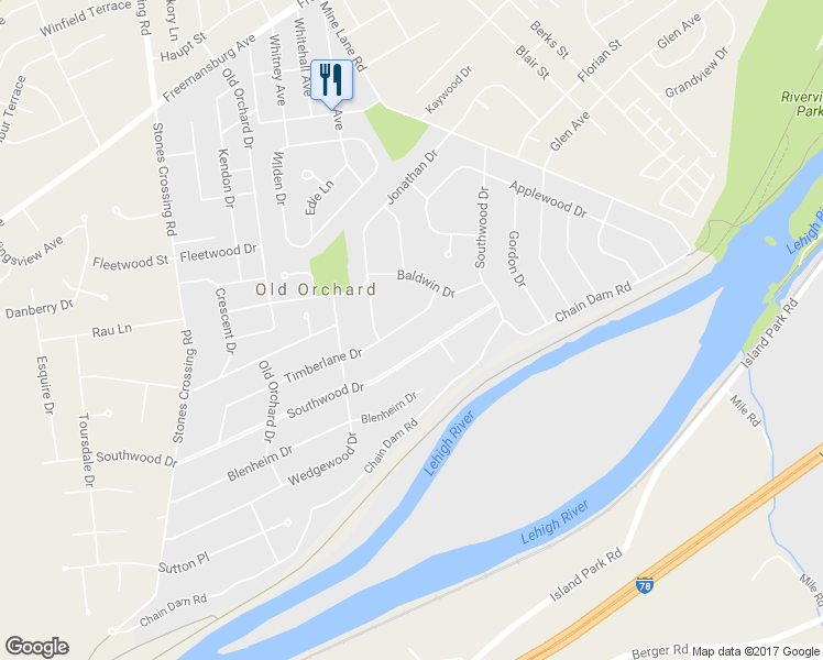 map of restaurants, bars, coffee shops, grocery stores, and more near 3566 Timberlane Drive in Easton