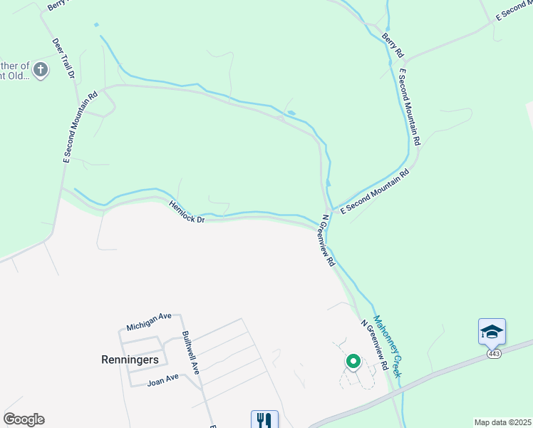 map of restaurants, bars, coffee shops, grocery stores, and more near 147 Hemlock Drive in Pottsville