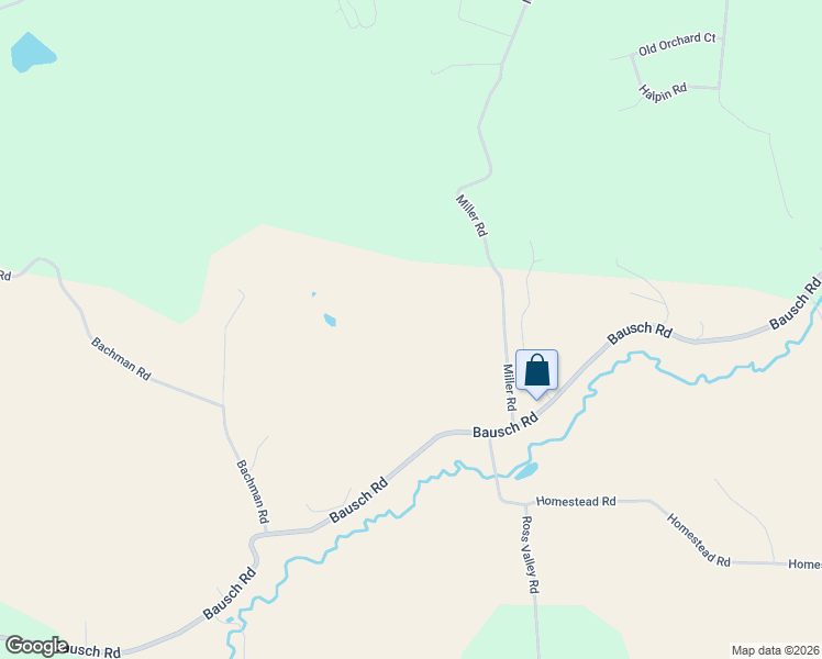 map of restaurants, bars, coffee shops, grocery stores, and more near 7651 Bausch Road in New Tripoli