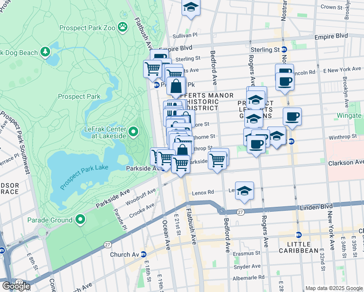 map of restaurants, bars, coffee shops, grocery stores, and more near in Brooklyn