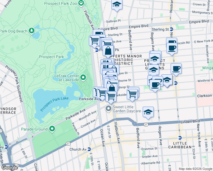 map of restaurants, bars, coffee shops, grocery stores, and more near in Brooklyn