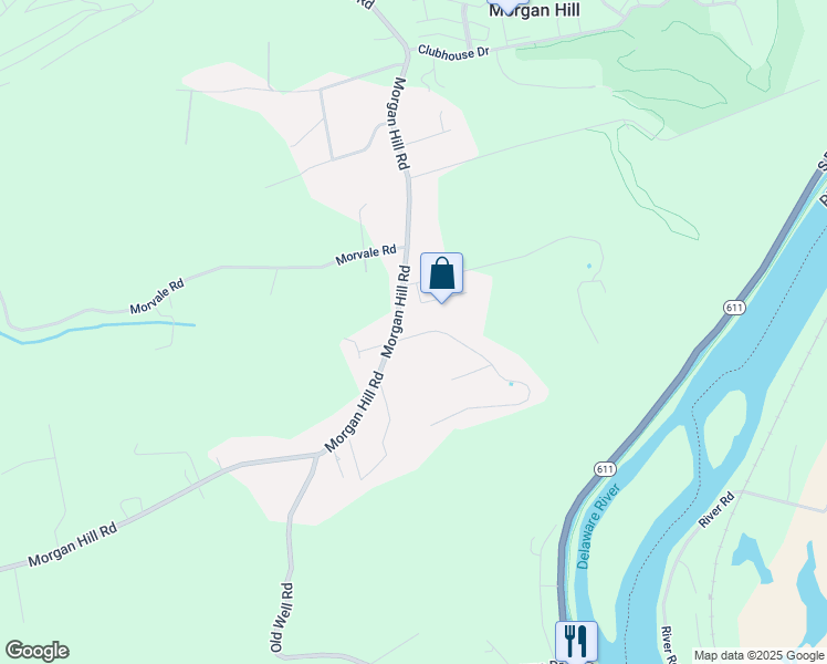 map of restaurants, bars, coffee shops, grocery stores, and more near 25 Echo Ridge Lane in Northampton County