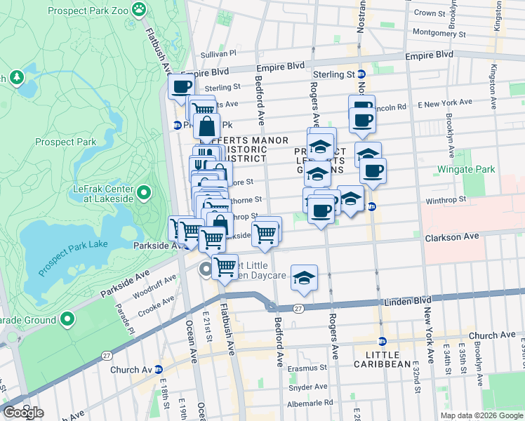map of restaurants, bars, coffee shops, grocery stores, and more near 75 Hawthorne Street in Brooklyn