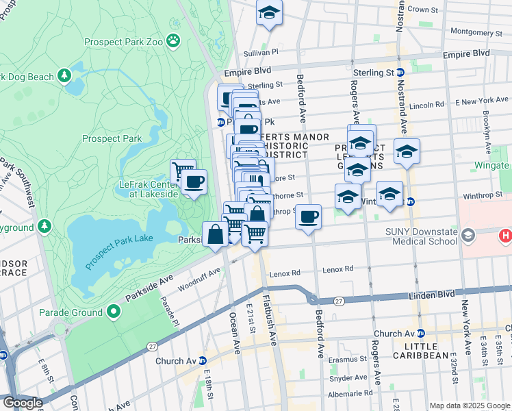 map of restaurants, bars, coffee shops, grocery stores, and more near in Brooklyn