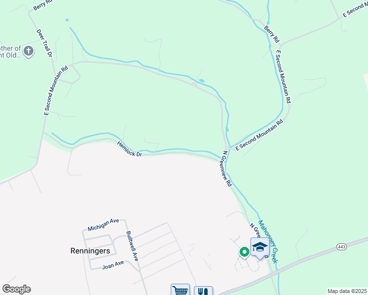 map of restaurants, bars, coffee shops, grocery stores, and more near 147 Hemlock Drive in Pottsville