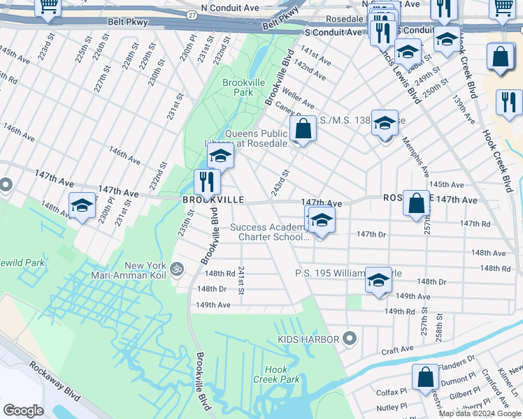 map of restaurants, bars, coffee shops, grocery stores, and more near in Queens