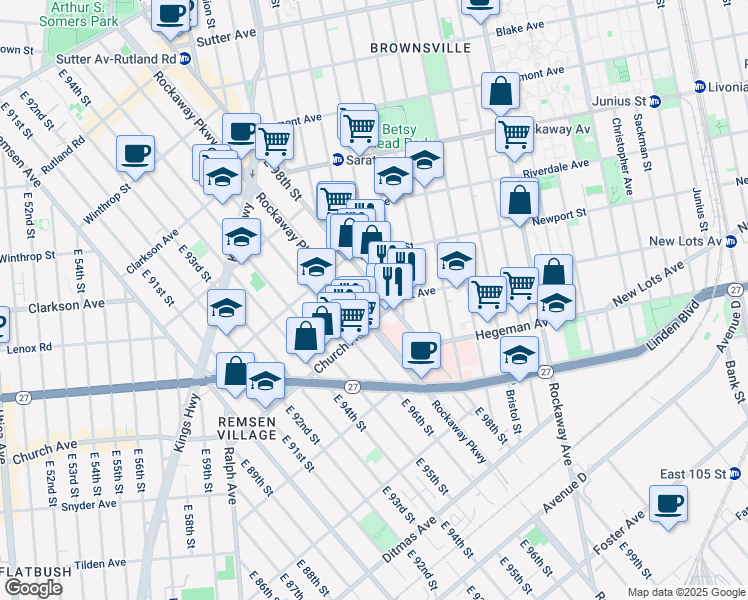 map of restaurants, bars, coffee shops, grocery stores, and more near in Brooklyn
