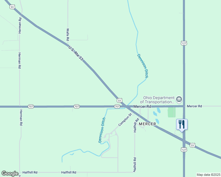 map of restaurants, bars, coffee shops, grocery stores, and more near 5471 U.S. 33 in Rockford