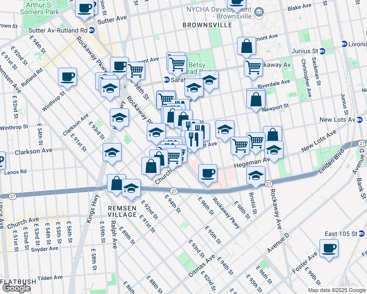 map of restaurants, bars, coffee shops, grocery stores, and more near in Brooklyn