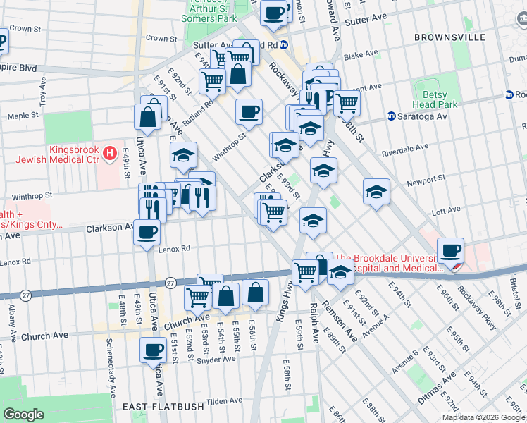 map of restaurants, bars, coffee shops, grocery stores, and more near in Brooklyn