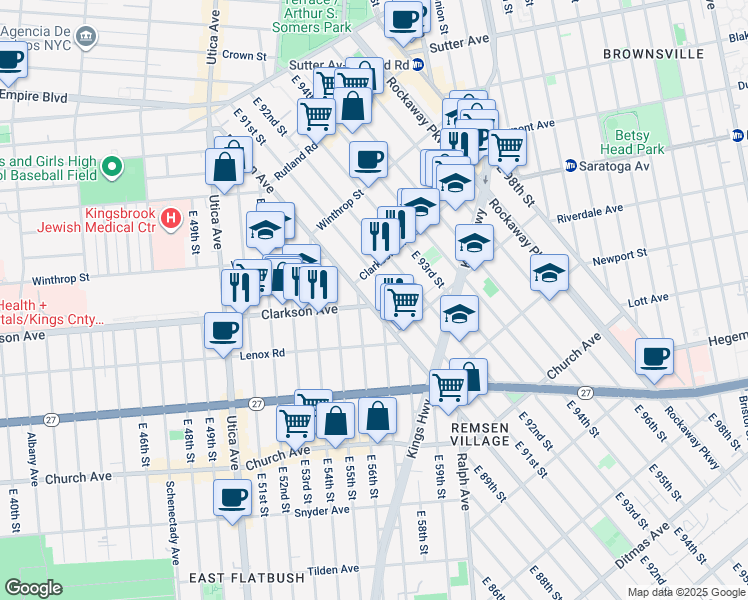 map of restaurants, bars, coffee shops, grocery stores, and more near in Brooklyn