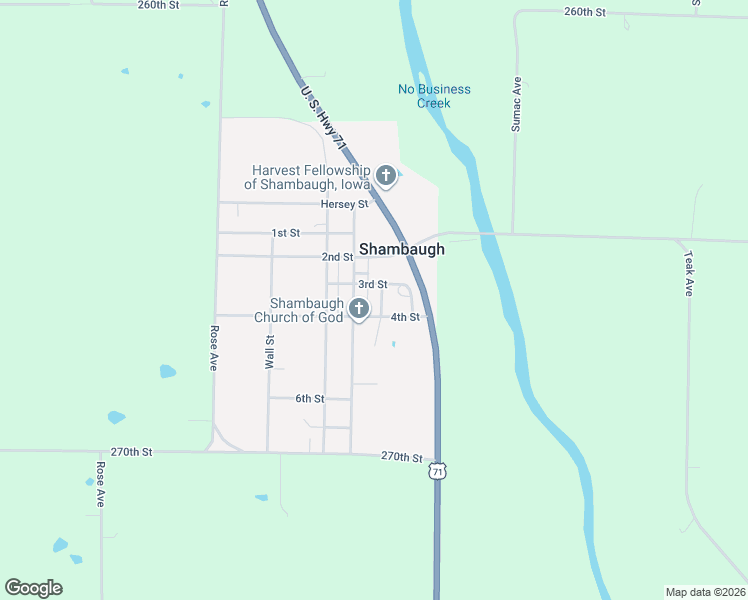 map of restaurants, bars, coffee shops, grocery stores, and more near 401-499 Mill Street in Clarinda