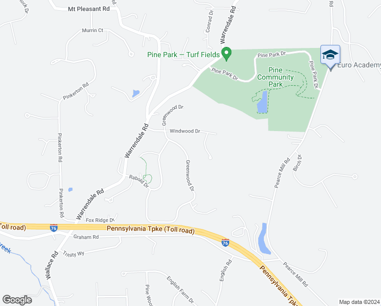 map of restaurants, bars, coffee shops, grocery stores, and more near 204 Greenwood Drive in Wexford