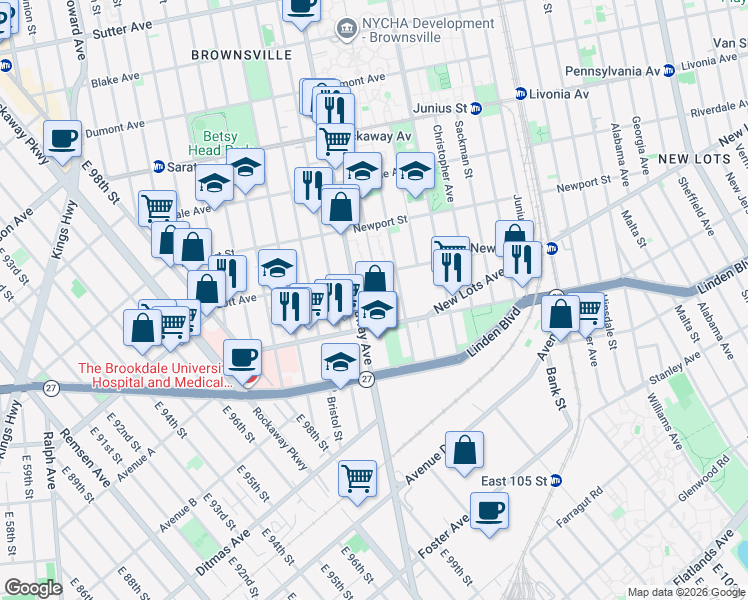 map of restaurants, bars, coffee shops, grocery stores, and more near in Brooklyn