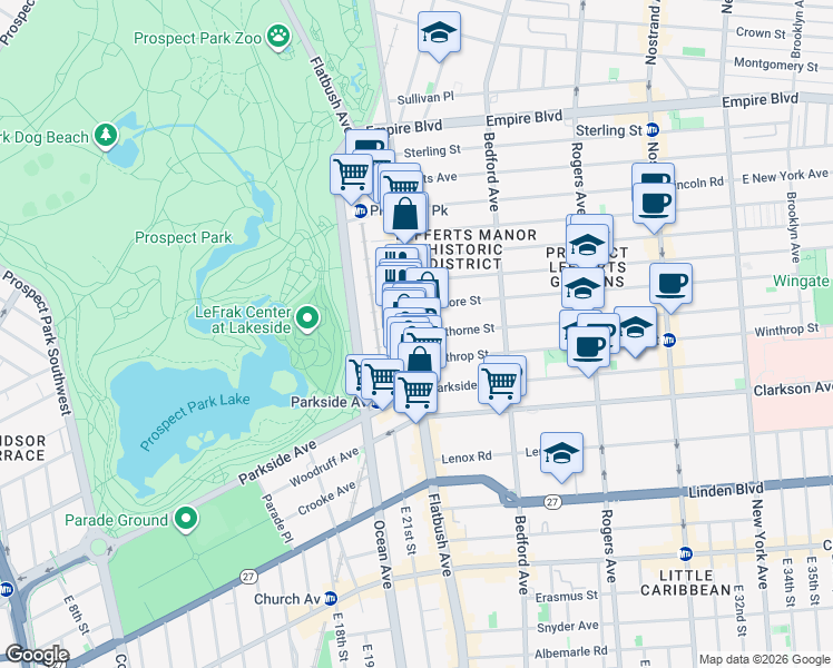 map of restaurants, bars, coffee shops, grocery stores, and more near 7 Hawthorne Street in Brooklyn