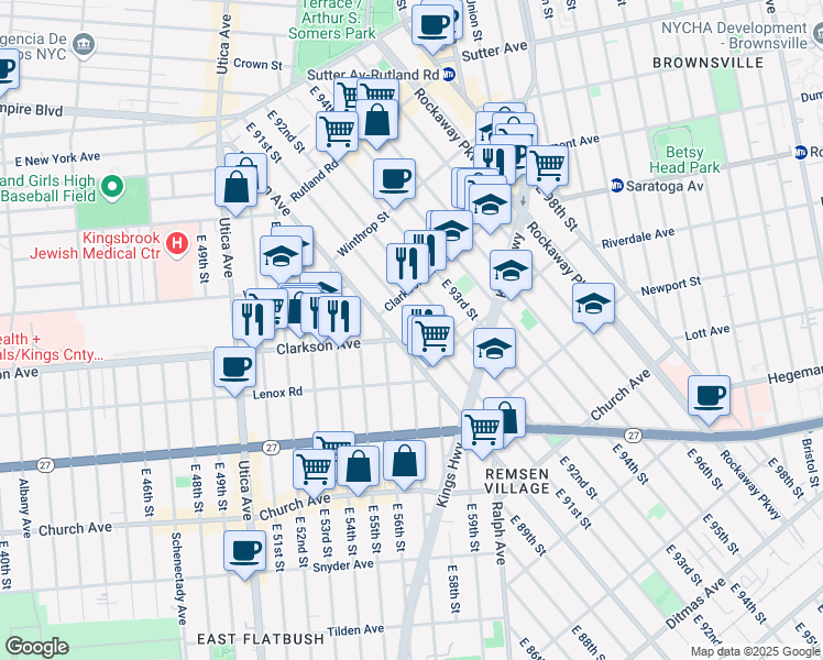 map of restaurants, bars, coffee shops, grocery stores, and more near in Brooklyn