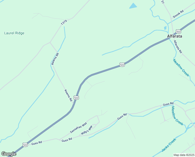 map of restaurants, bars, coffee shops, grocery stores, and more near Highway 522 South in Mifflin County