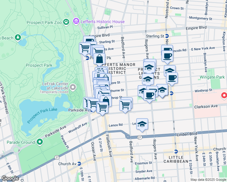 map of restaurants, bars, coffee shops, grocery stores, and more near 37 Hawthorne Street in Brooklyn