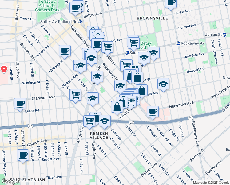 map of restaurants, bars, coffee shops, grocery stores, and more near in Brooklyn
