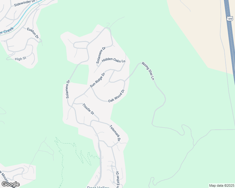 map of restaurants, bars, coffee shops, grocery stores, and more near 3595 Oakwood Drive in Park City