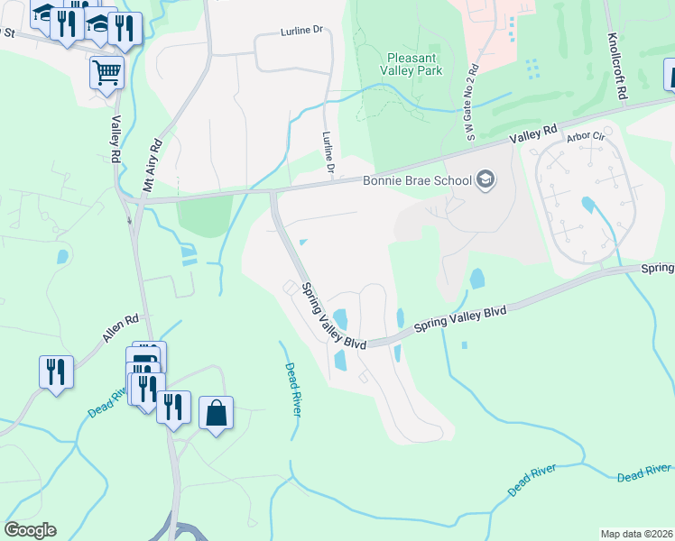 map of restaurants, bars, coffee shops, grocery stores, and more near 162 Woodward Lane in Basking Ridge