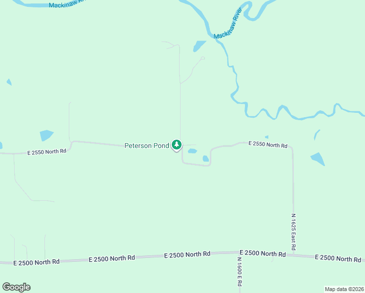 map of restaurants, bars, coffee shops, grocery stores, and more near 15710 East 2550 North Road in Hudson