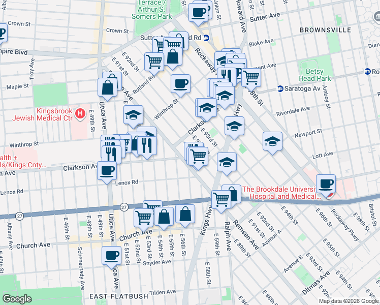 map of restaurants, bars, coffee shops, grocery stores, and more near in Brooklyn